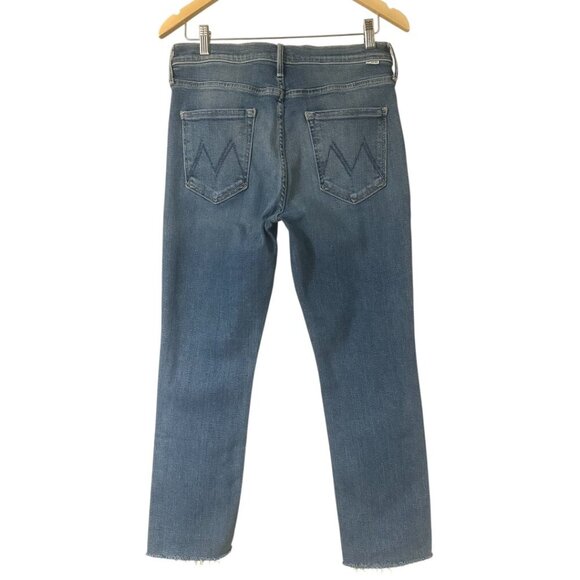 Mother Mid Rise Dazzler Ankle Fray Jeans Size 31 In Riding the Cliffside Wash - Picture 8 of 16